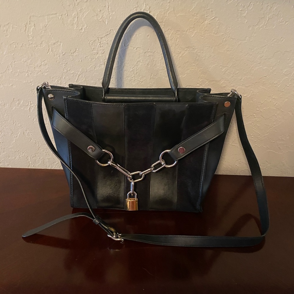 Alexander Wang Large Attica Crossbody Bag, Leather Suede Front Chain Lock $895 - Picture 6 of 11